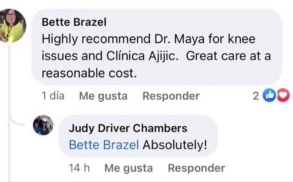 Reseña de paciente en Facebook 1